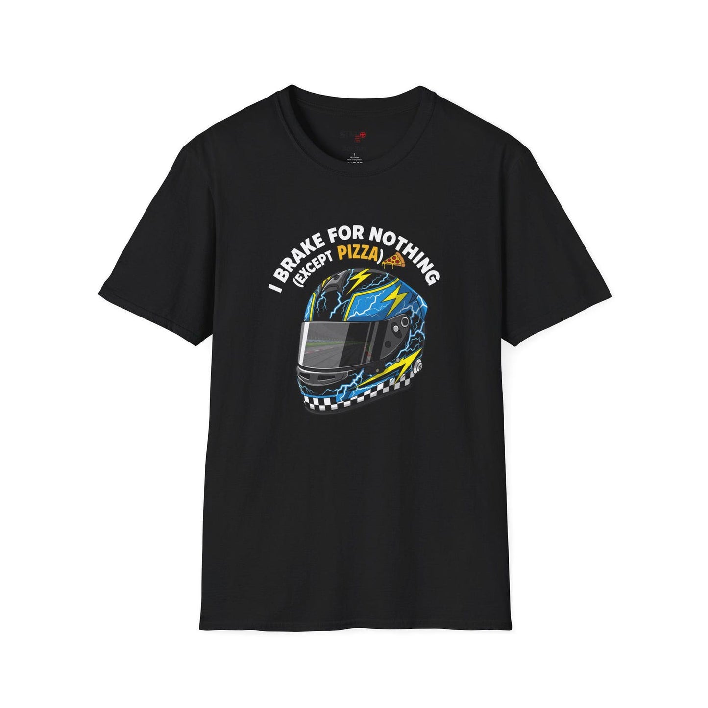 I Brake for Nothing (Except Pizza) Tee - Funny Sim Racing T-Shirt