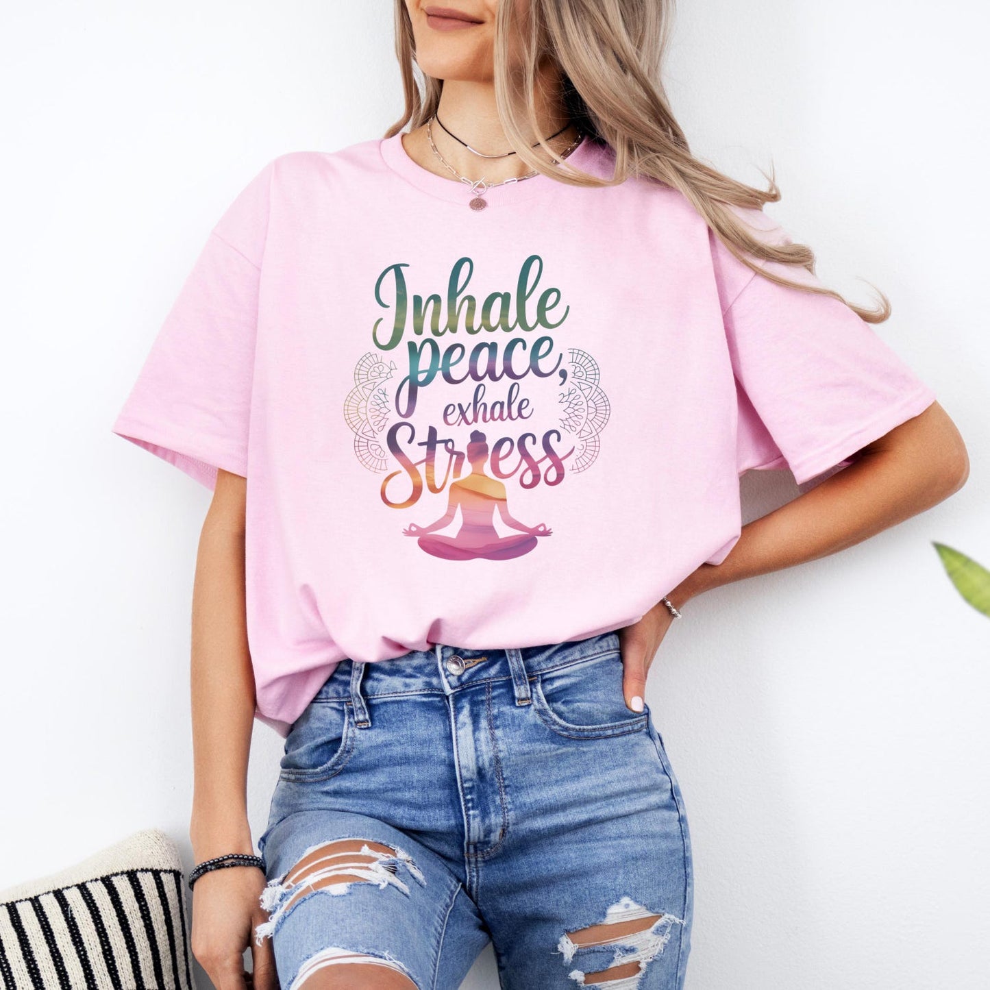 Inhale Peace Exhale Stress Shirt: Mindfulness Yoga Tee