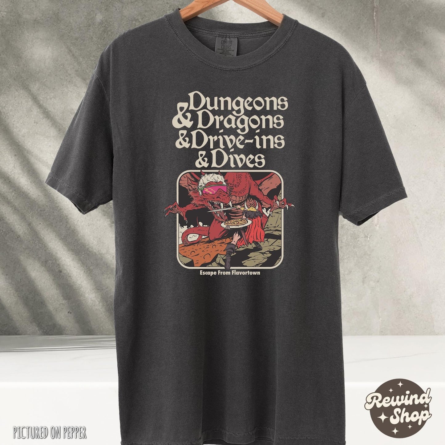 Dungeon Dragon Dive T-Shirt | Y2K Style Graphic TShirt | Guy Fieri Comfort Colors Shirt