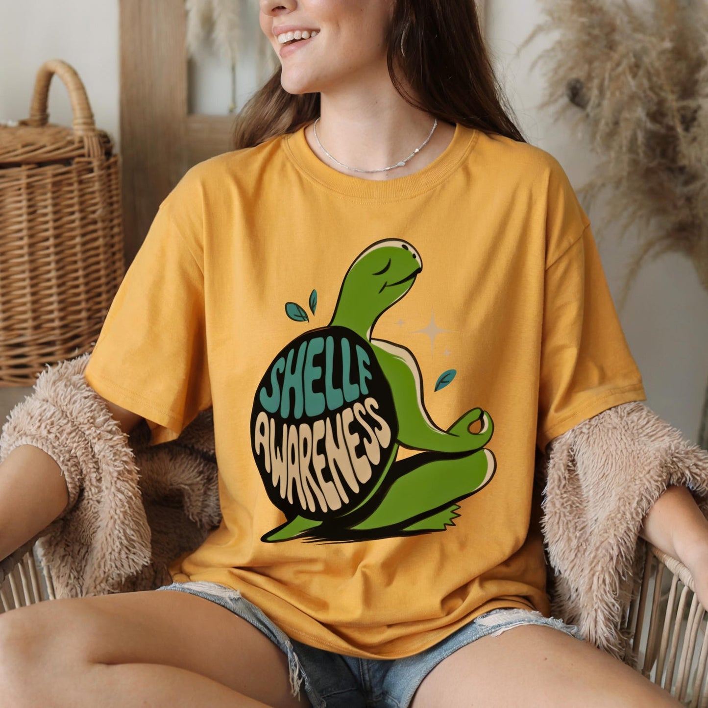 Meditating Turtle Graphic Tee | Mindfulness Quote Zen Yoga Positive Vibes Clothing Gift