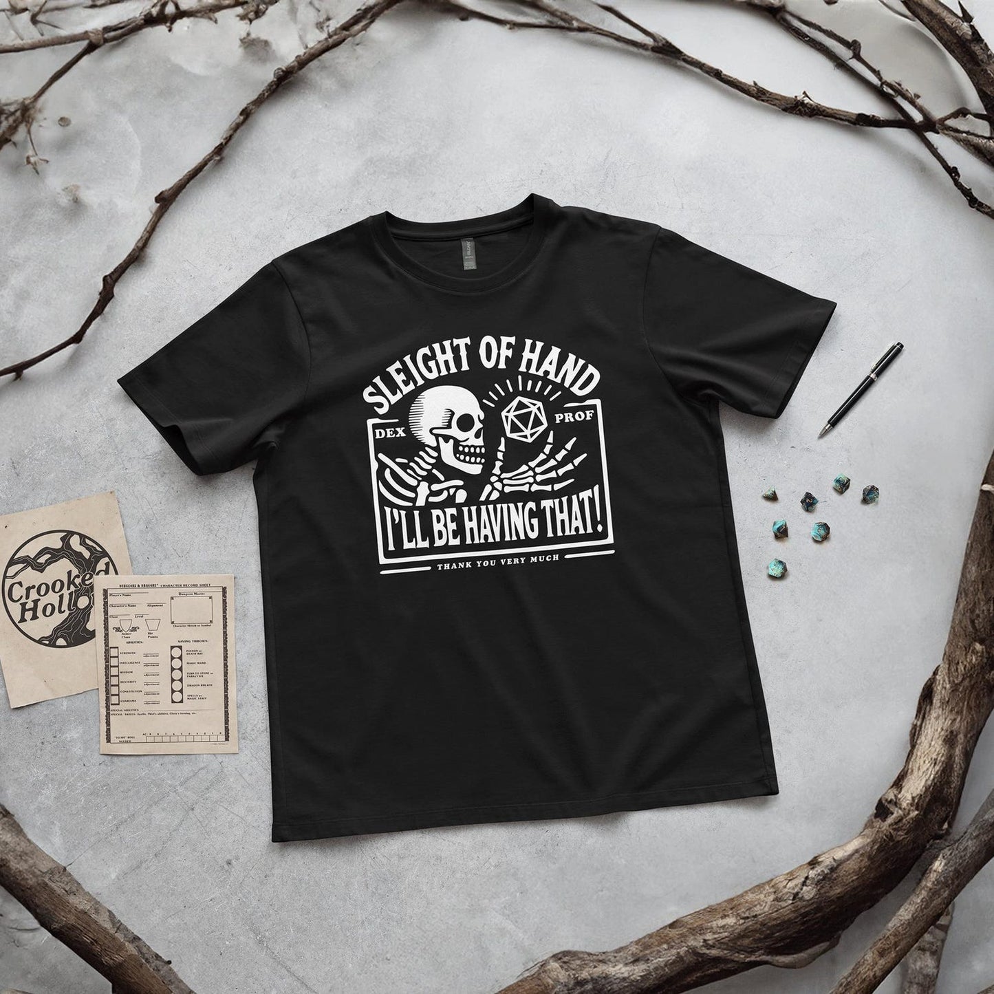 Dungeons And Dragons T-shirt - Funny DnD Rogue Slight of Hand Dexterity Skill Check Tee