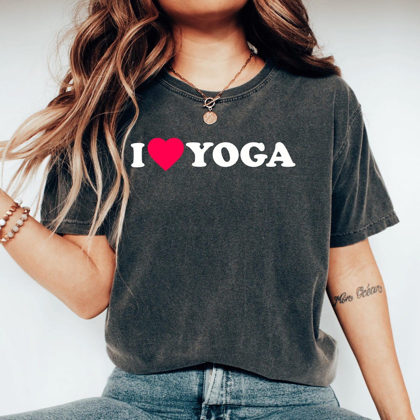 I Love Yoga Shirt: Yoga Lover Gift, Hippie Yoga Teacher Instructor Tshirt