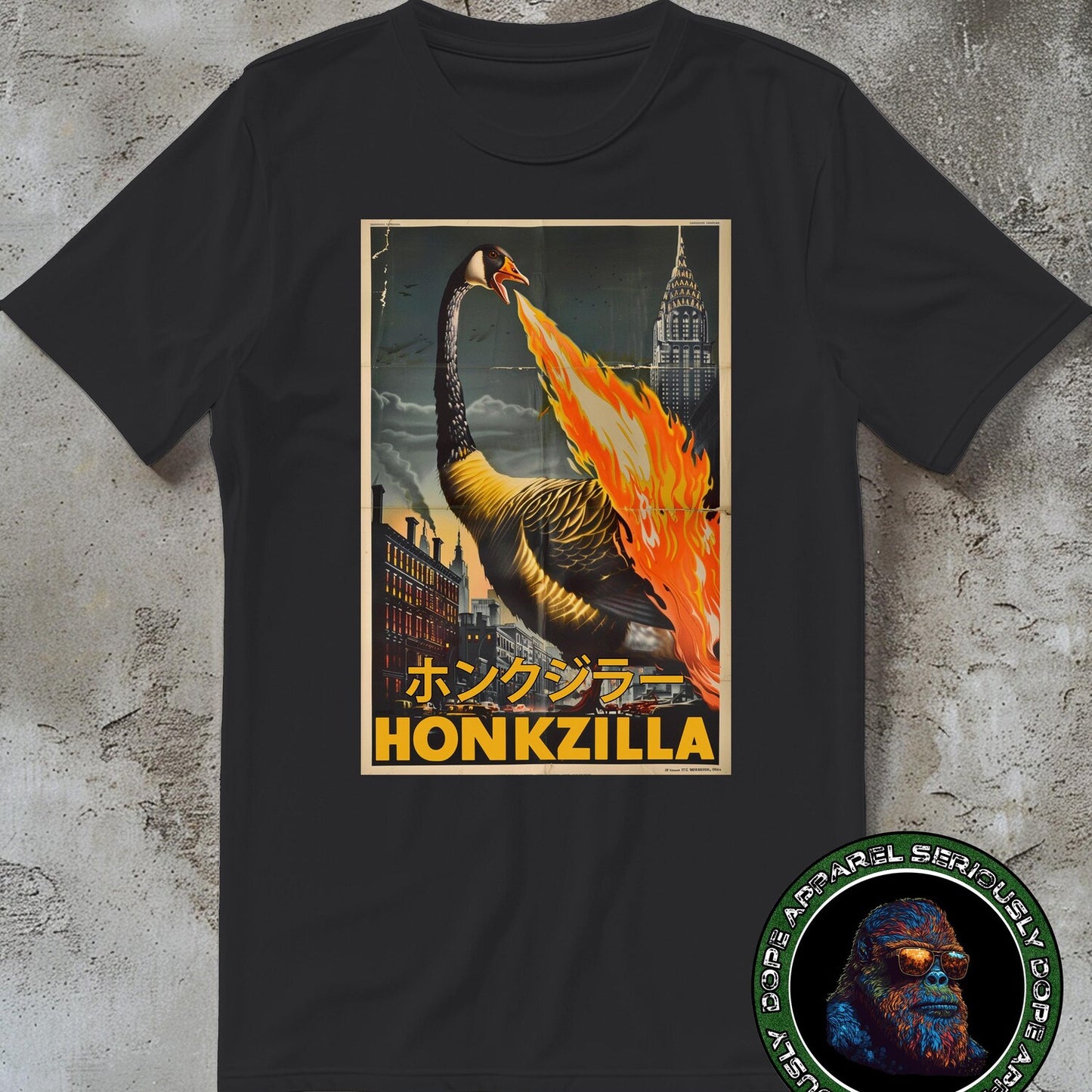 Honkzilla Goose Shirt, Retro Japanese Movie Poster T-shirt, Funny Canadian Geese Tshirt, Goose Lover Gift For Men Women