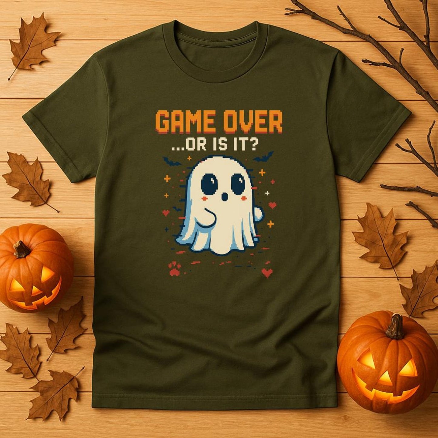 Game Over Ghost T-Shirt â Retro Pixel Gamer Tee, Funny Alternative Birthday Gift, Gamer Gift, Halloween Gift, Retro Lover Gift, Ghost lover