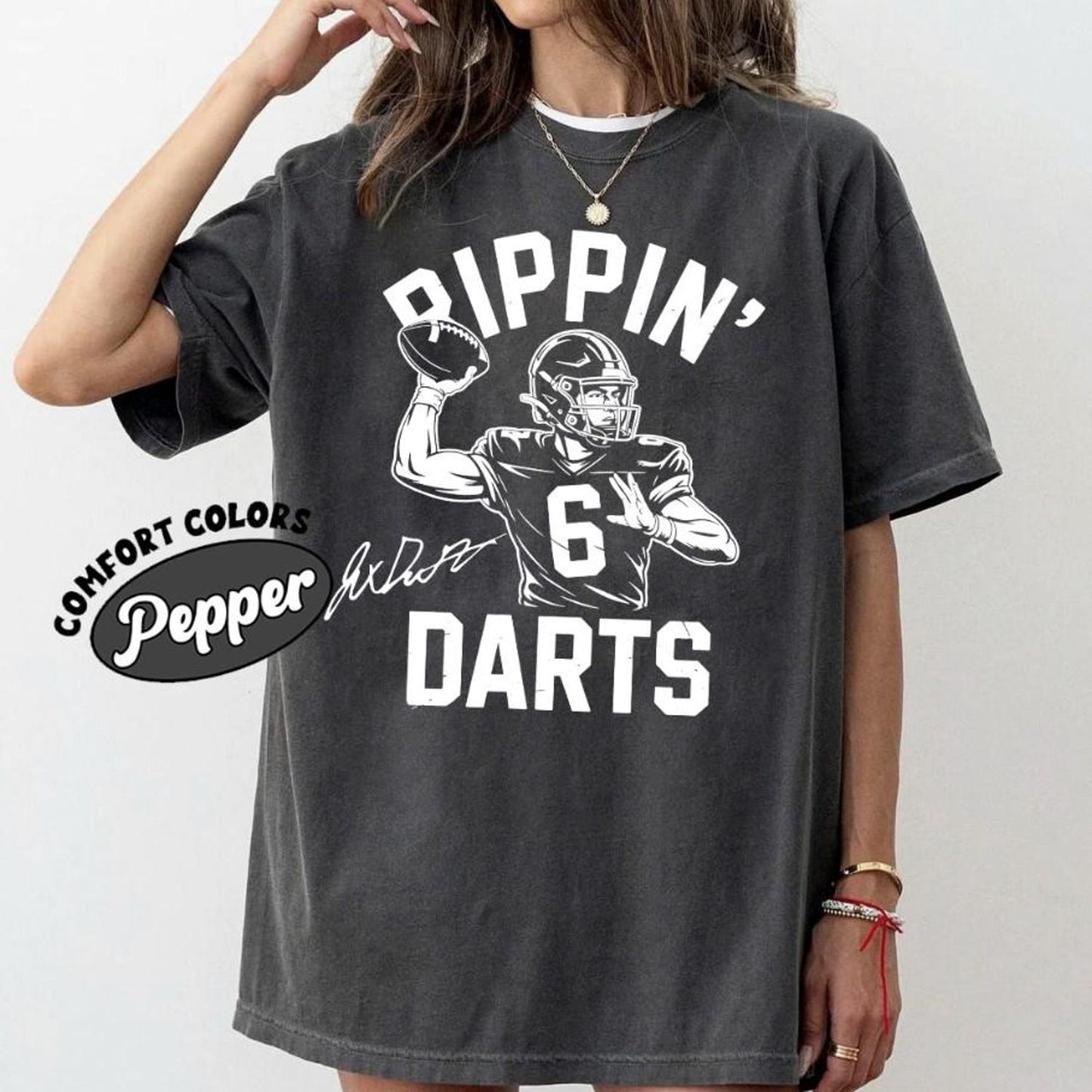Jaxson Dart Rippin Darts T-Shirt | Football Meme Retro T-Shirt | Game Day Rap Tee