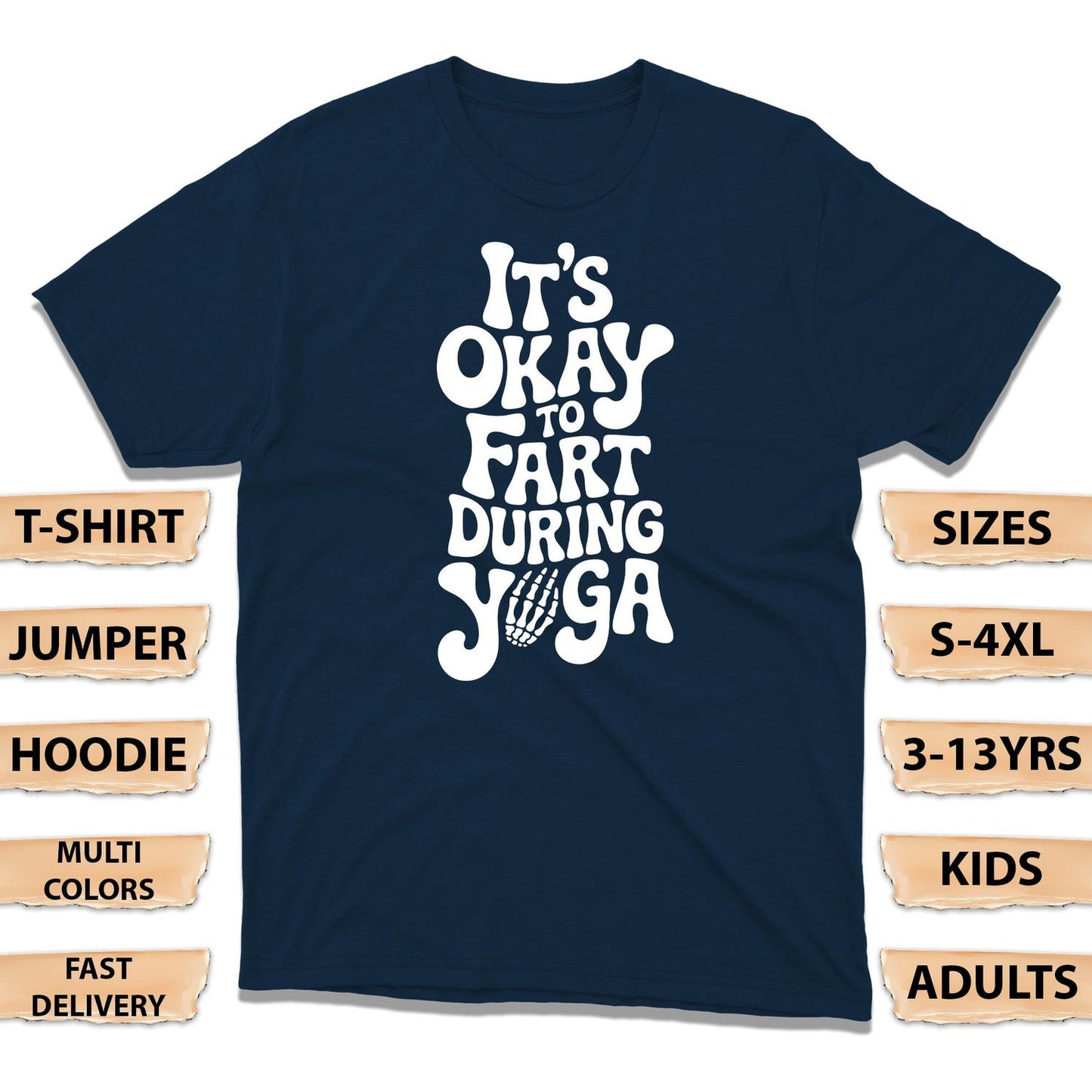 Itâs Okay To Fart During Yoga T-Shirt: Funny Retro Lettering Tee Gag Gift Shirt