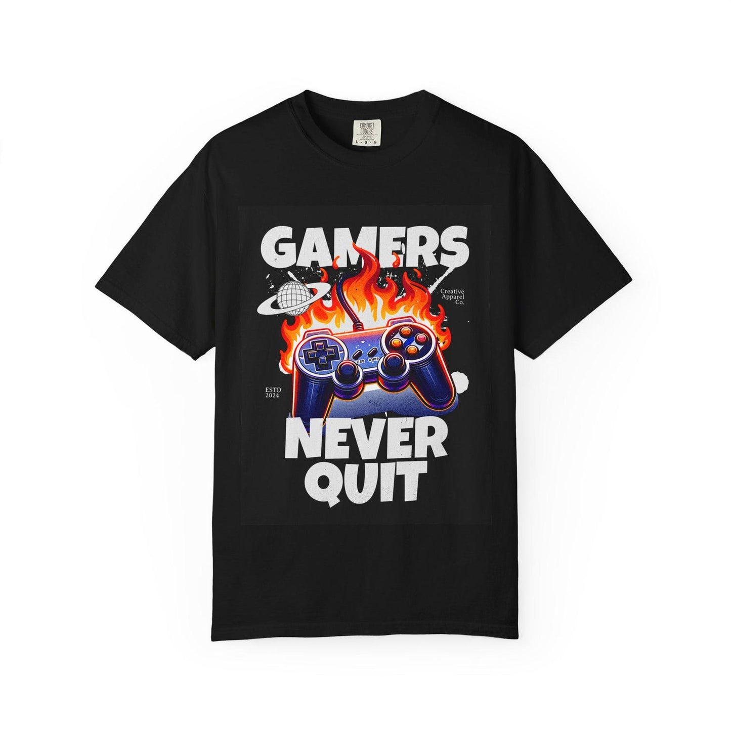 Gamers Never Quit T-Shirt, Retro Gaming Graphic Tee, Video Game Controller Shirt for Gamers