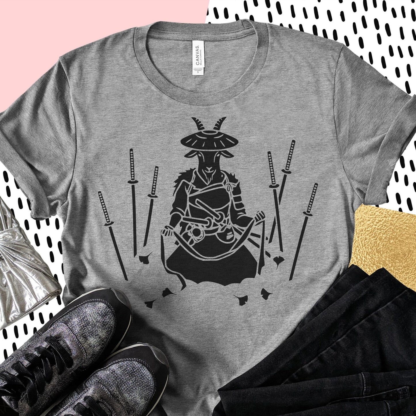 Ghoat of Yotei, Funny Ghost Shirt, Halloween Tee, Samurai Inspired T-shirt, Gamer SVG, Movie Lover PNG, T-shirt for Fall Fun, Goat Design