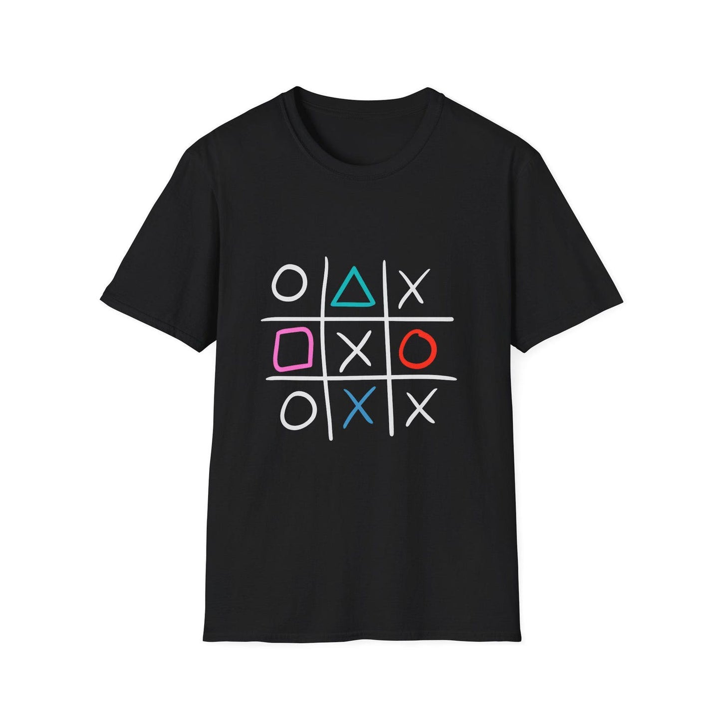 Gamer Symbols Tic Tac Toe T-Shirt | Funny Gaming Gift | Retro Graphic Tee