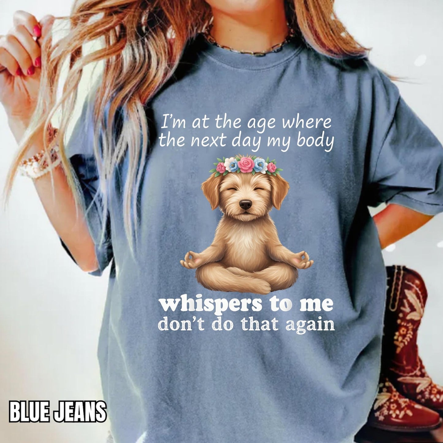 Funny Dog Yoga T-Shirt for Women: Cute Puppy Meditation Tee Humorous Dog Lover Gift