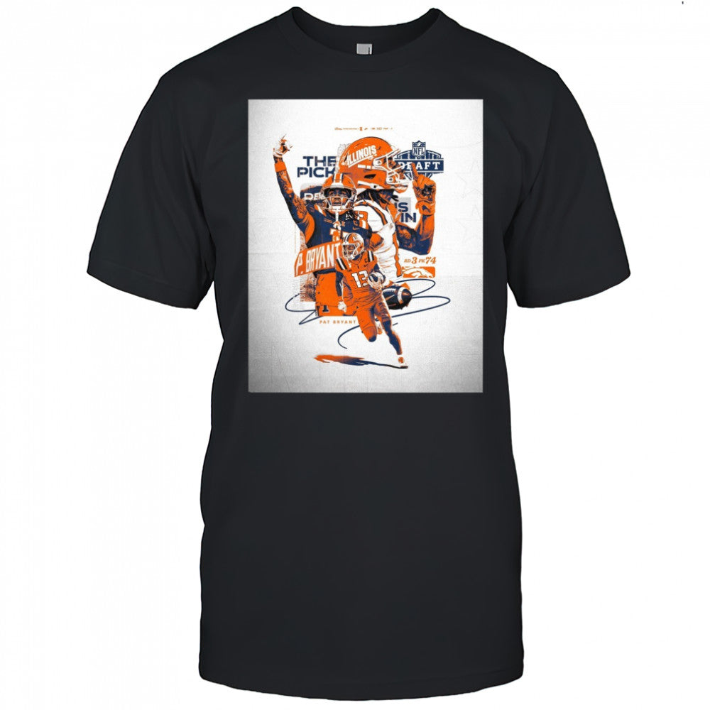Illinois Fighting Illini football The Pick Pat Bryant NFL Draft 2025 Signature Round 3 Pick 74 Poster t shirt