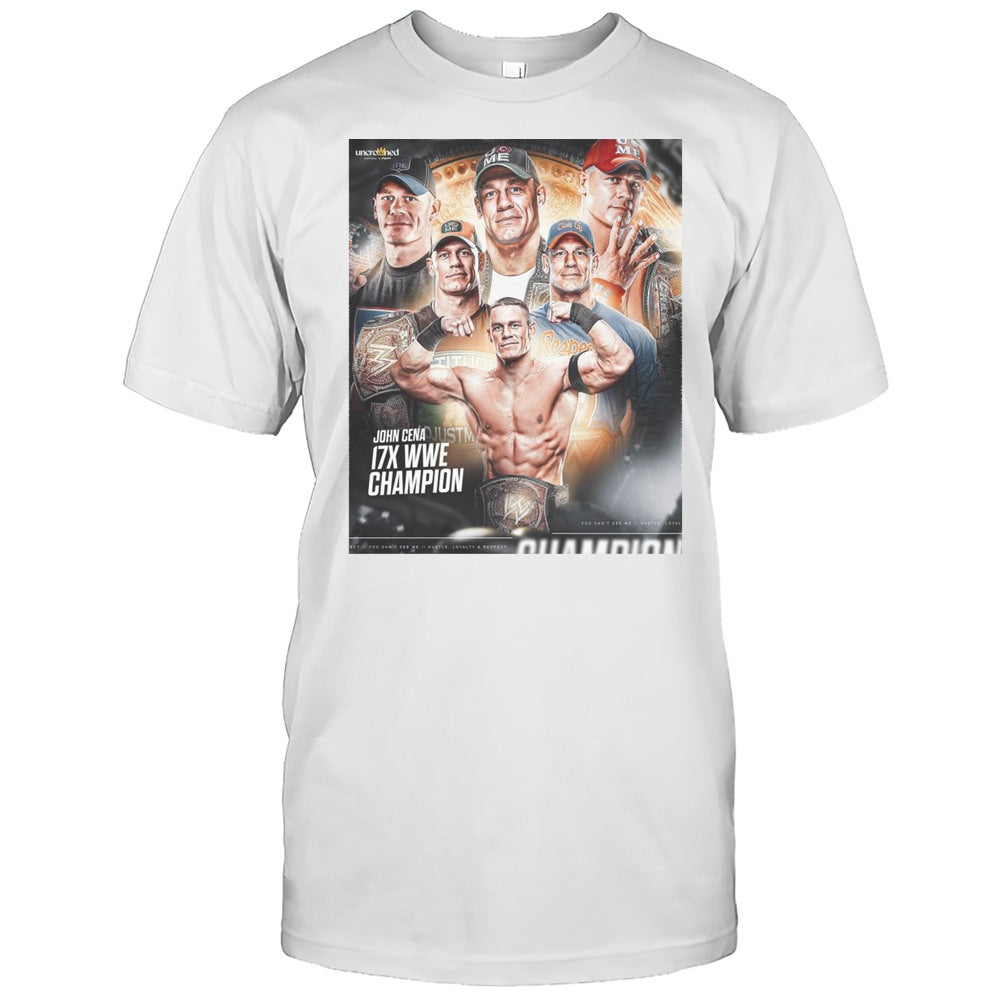 John Cena Has Passed Ric Flair For Most World Title Victories 17X WWE Champion WrestleMania 41 T shirt