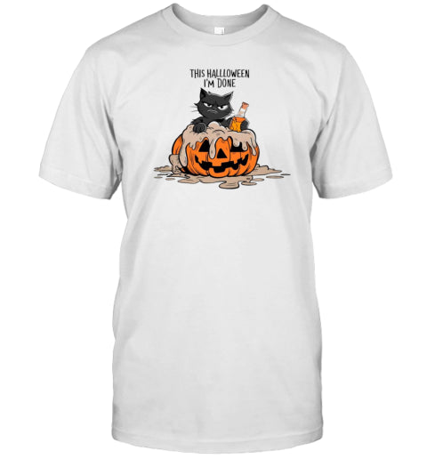 Lazy Cat This Halloween I'M Done T Shirt