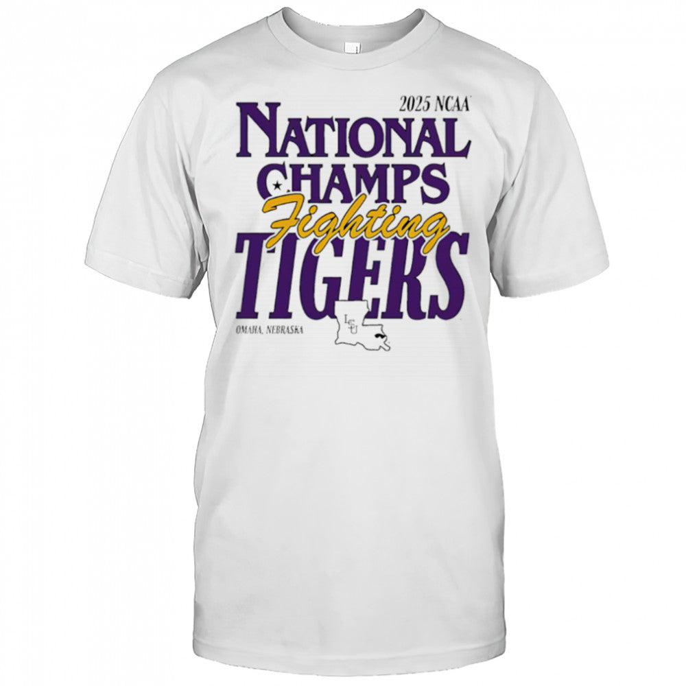 LSU Tigers 2025 NCAA Baseball Men’s College World Series Champions cream shirt