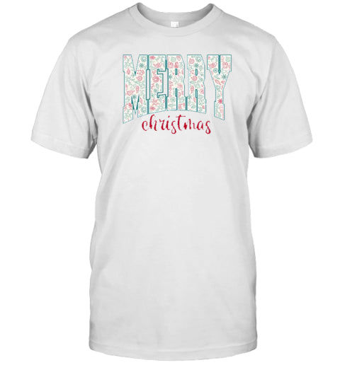 Merry Christmas Flower Teacher T Shirt