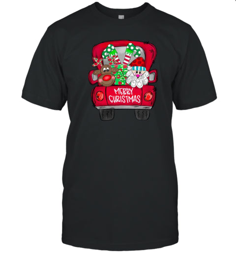 Merry Christmas Truck Teacher T Shirt