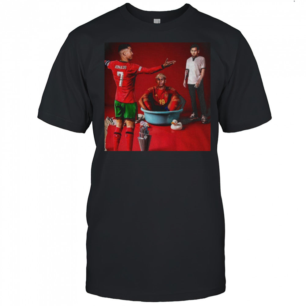 Messi vs Cristiano Ronaldo vs Lamine Yamal UEFA Champions League shirt