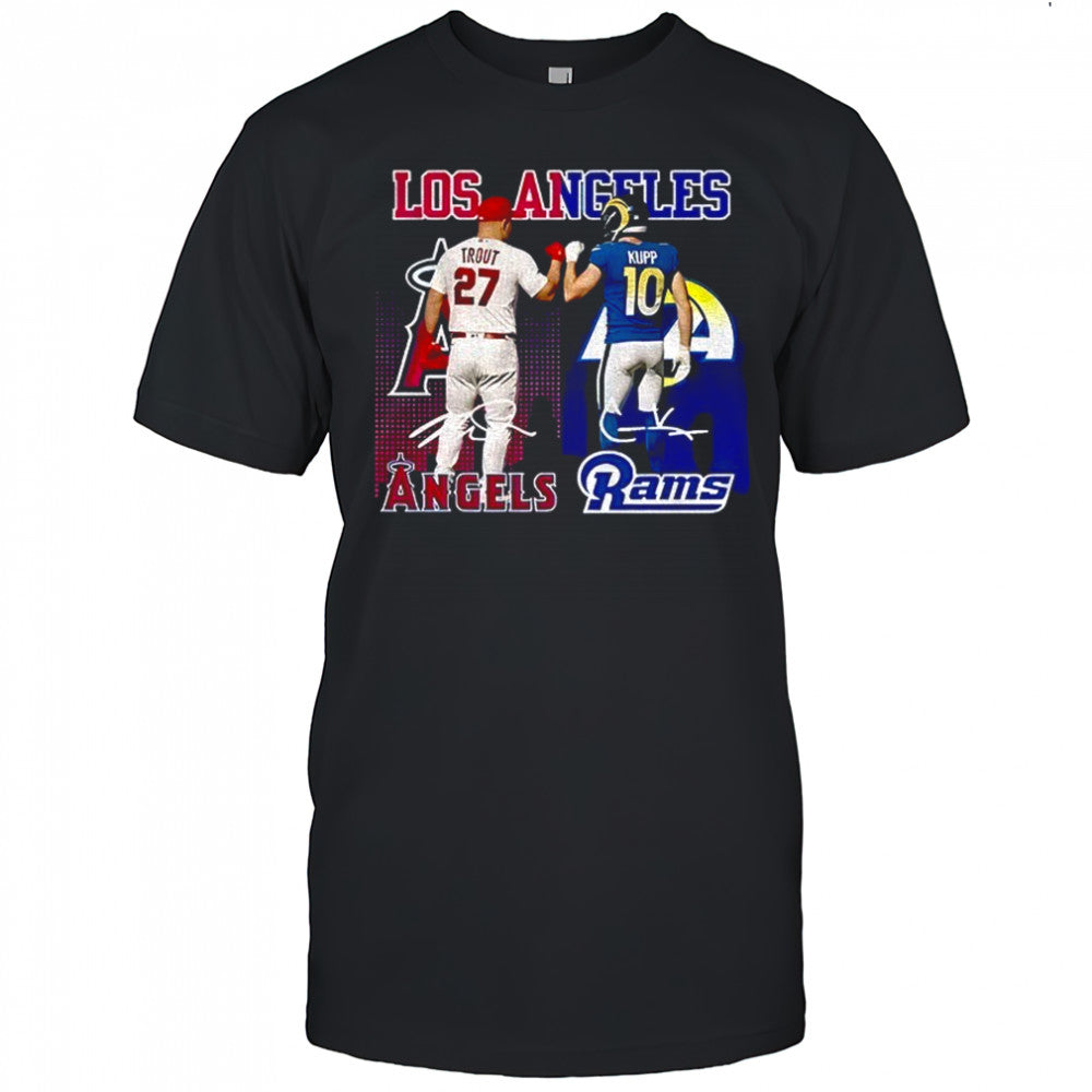 Mike Trout Los Angeles Angels x Cooper Kupp Los Angeles Rams signature sports shirt