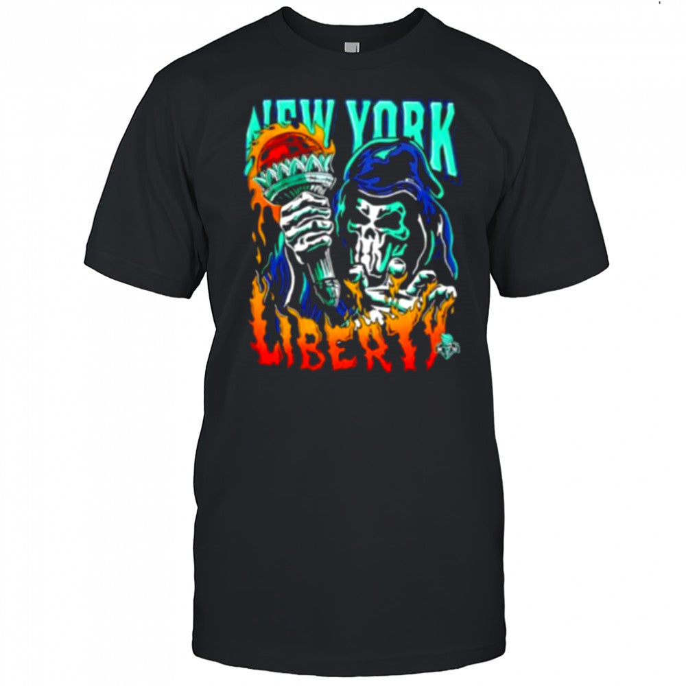 New York Liberty Torch player skeleton shirt