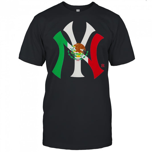 New York Yankees Mexican Flag Logo T Shirt