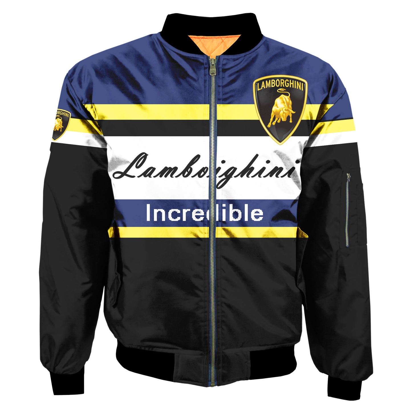 Customize Lamborghini Bomber Jacket Air Force One Flight Jacket Mas077 Zipper