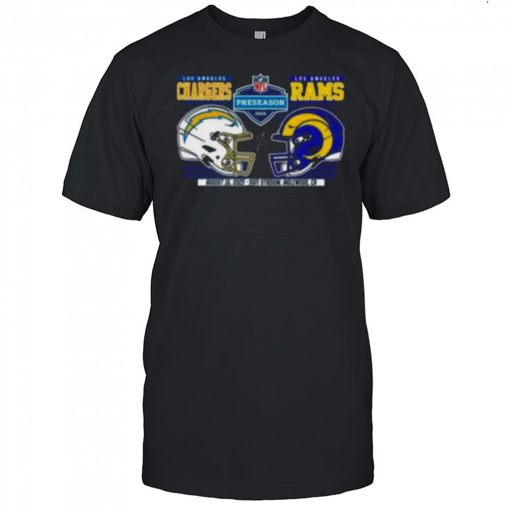 NFL Preseason Week 2 2025 Los Angeles Chargers Vs Los Angeles Rams Dueling Helmet shirt