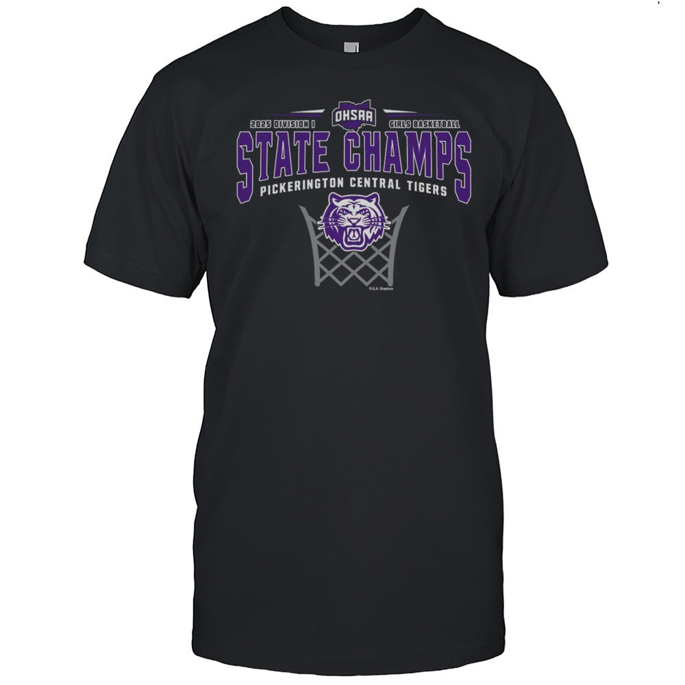 OHSAA 2025 Division I Girls Basketball State Champs Pickerington Central Tigers Shirt