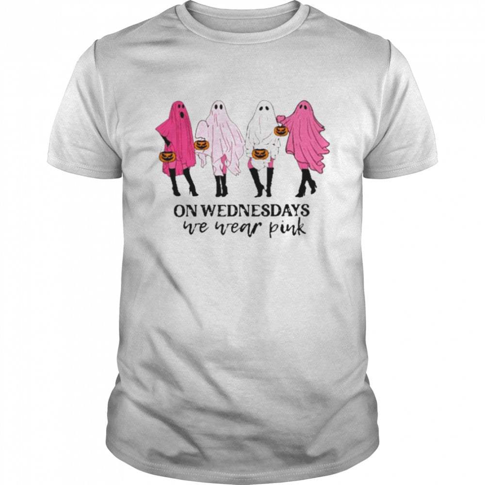 On Wednesday We Wear Pink Ghost Halloween T Shirt
