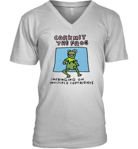Corkmit The Frog Infringing On Multiple Copyrights V Neck T Shirt