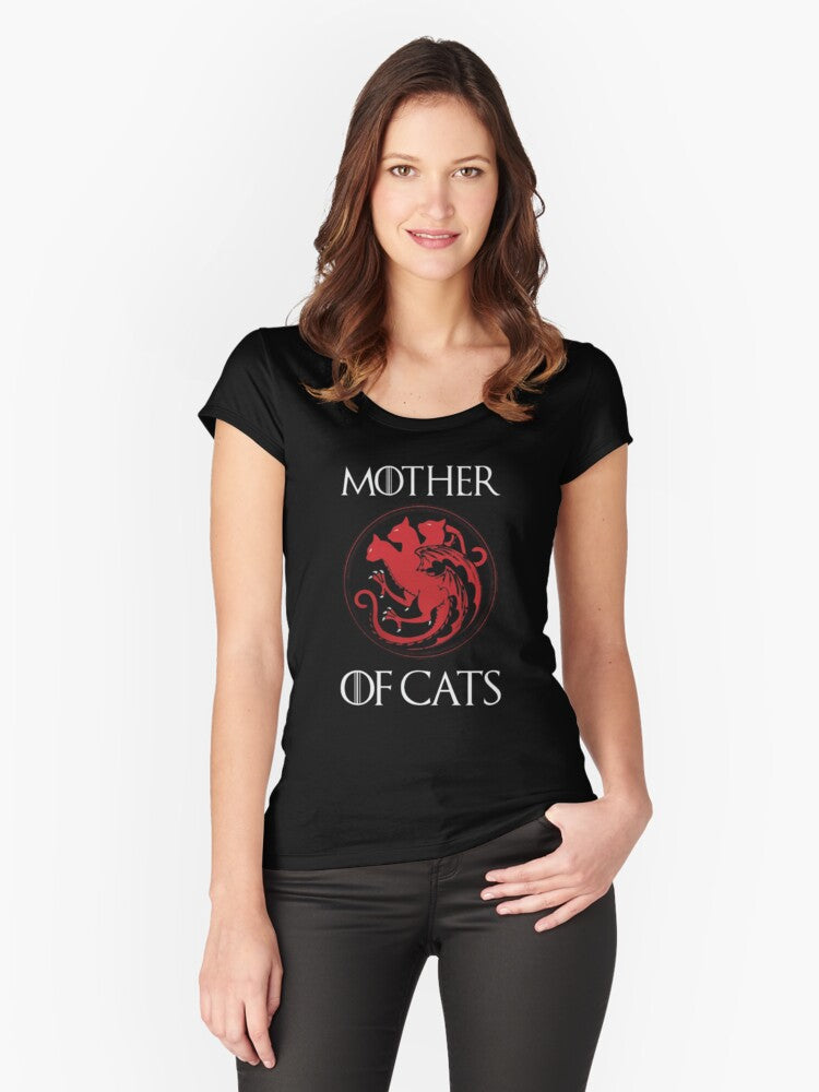 Mother of Cats Fitted Scoop TShirt T-Shirt | High-Quality Print | Trending Festive Apparel