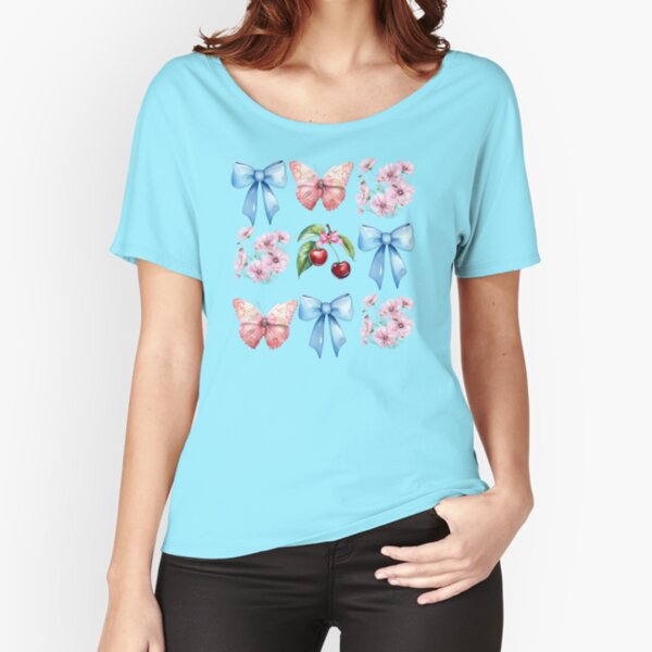Elegant Flower Cherry Mix Coquette Relaxed Fit T-Shirt for Sale by Graphroad