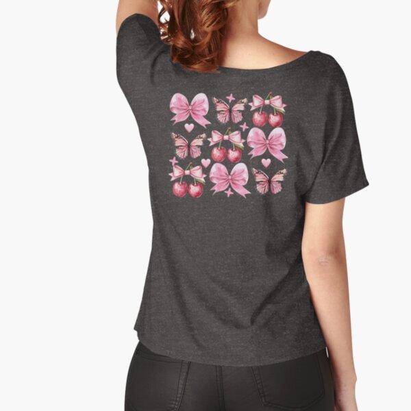 Coquette Sweet Cherry and Bows Relaxed Fit T-Shirt for Sale by Graphroad
