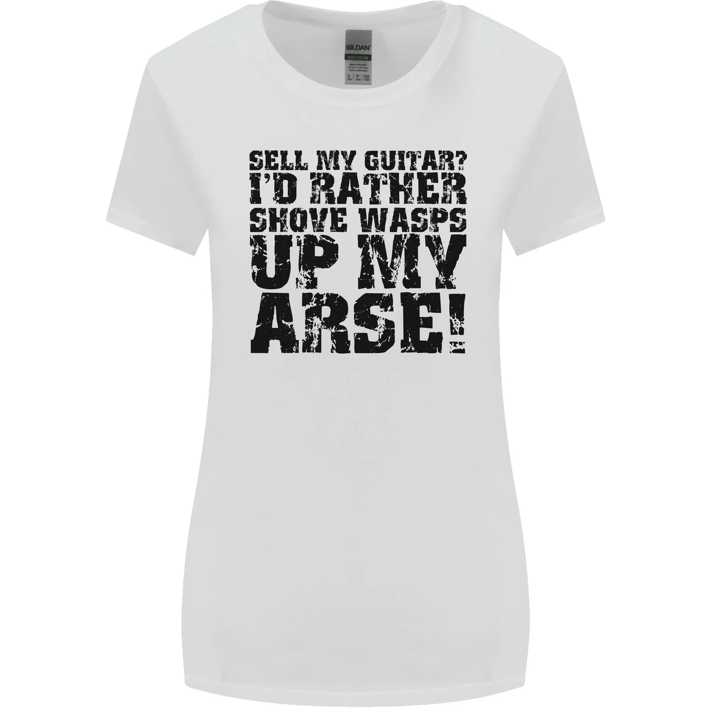 Sell My Guitar Guitarist Acoustic Funny Womens Wider Cut Tshirt T-Shirt | Iconic Graphic Look | Great Gift For Fans