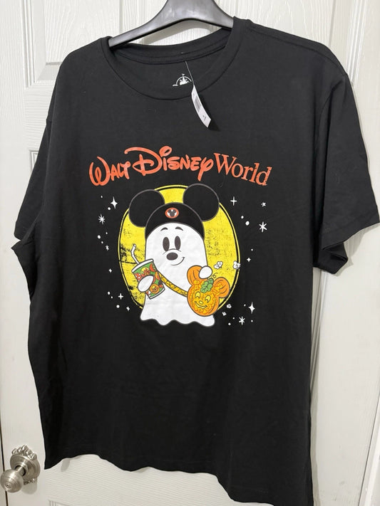 Walt Disney World Mickey Ghost Halloween 2025 Adult Shirt Large L Lg New