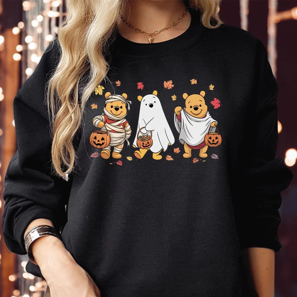 Tshirt (1990) Winnie The Pooh Halloween T-shirt Pooh Bear & Friends Ghost Jumper