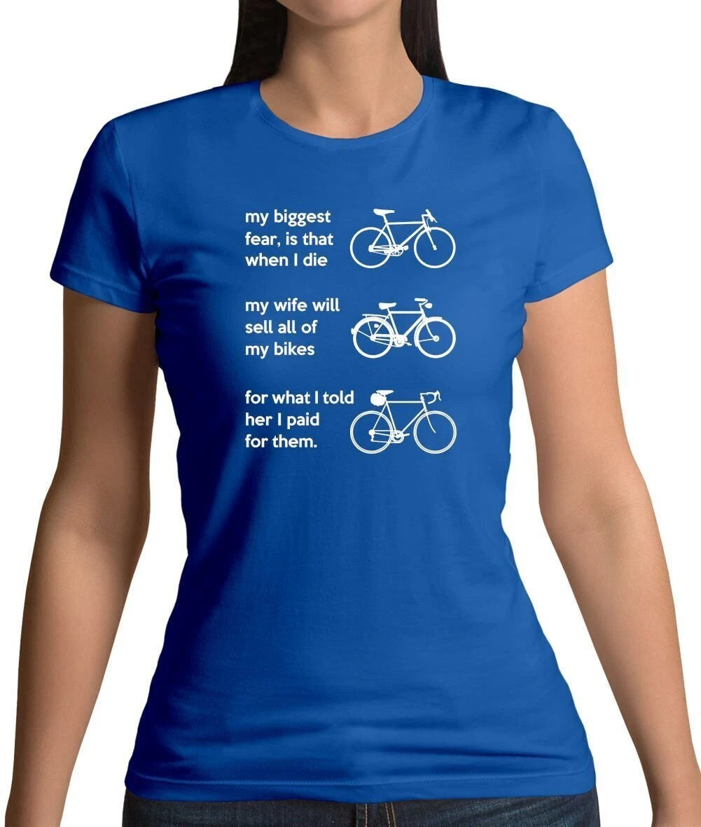 Wife Will Sell All Of My Bikes Womens Tshirt Cycling Bike Funny Cycle T-Shirt | Comfort-Fit Style | Perfect For Daily Wear