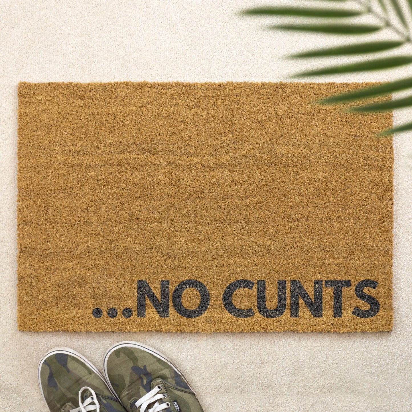 No Cun*s Brush Door Mat Funny Offensive Front Doormat Custom Printed