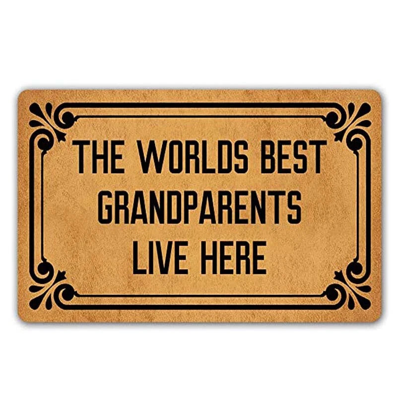 Funny Doormat The Worlds Best Grandparents Live Here Entrance Mat Floor Doormat