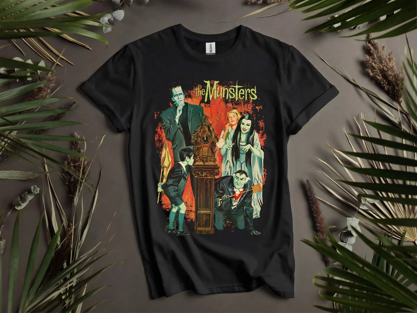 The Munsters Poster Horror T-shirt T Shirt Men Women Unisex Tshirt K979