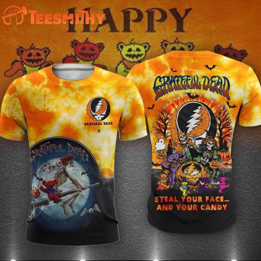 Gratefull Deed Steal Your Face And Your Candy Halloween 2025 3d Shirt