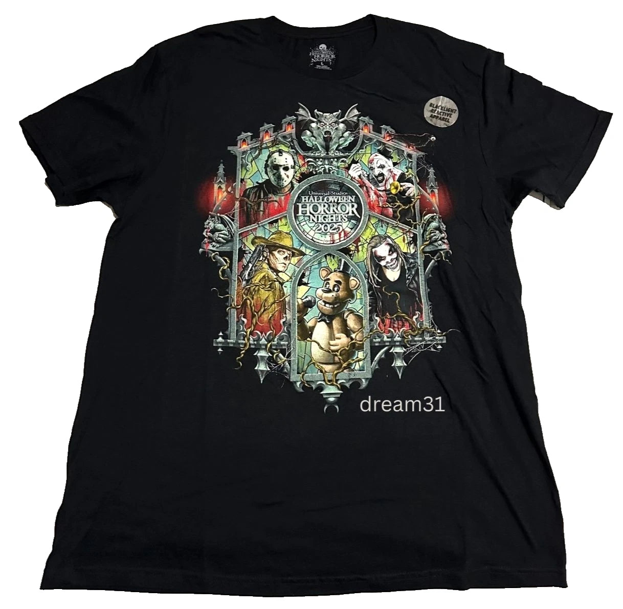 Universal Studios Halloween Horror Nights Key Art Short Sleeve Shirt Sz L 2025