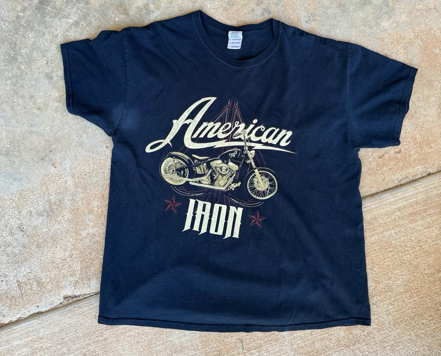 Motorcycle American Iron Chopper Tshirt Sz Xl Biker Vintage Black Graphic Tee