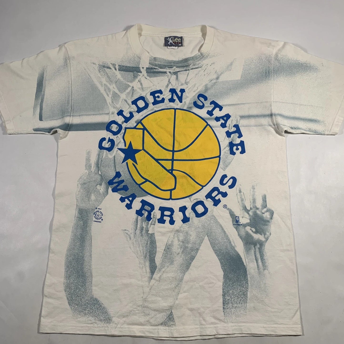Vtg 90s Golden State Warriors Aop T-shirt Mens Large All Over Print Basketball | Trendy Graphic Tee | Casual Unisex T-shirt