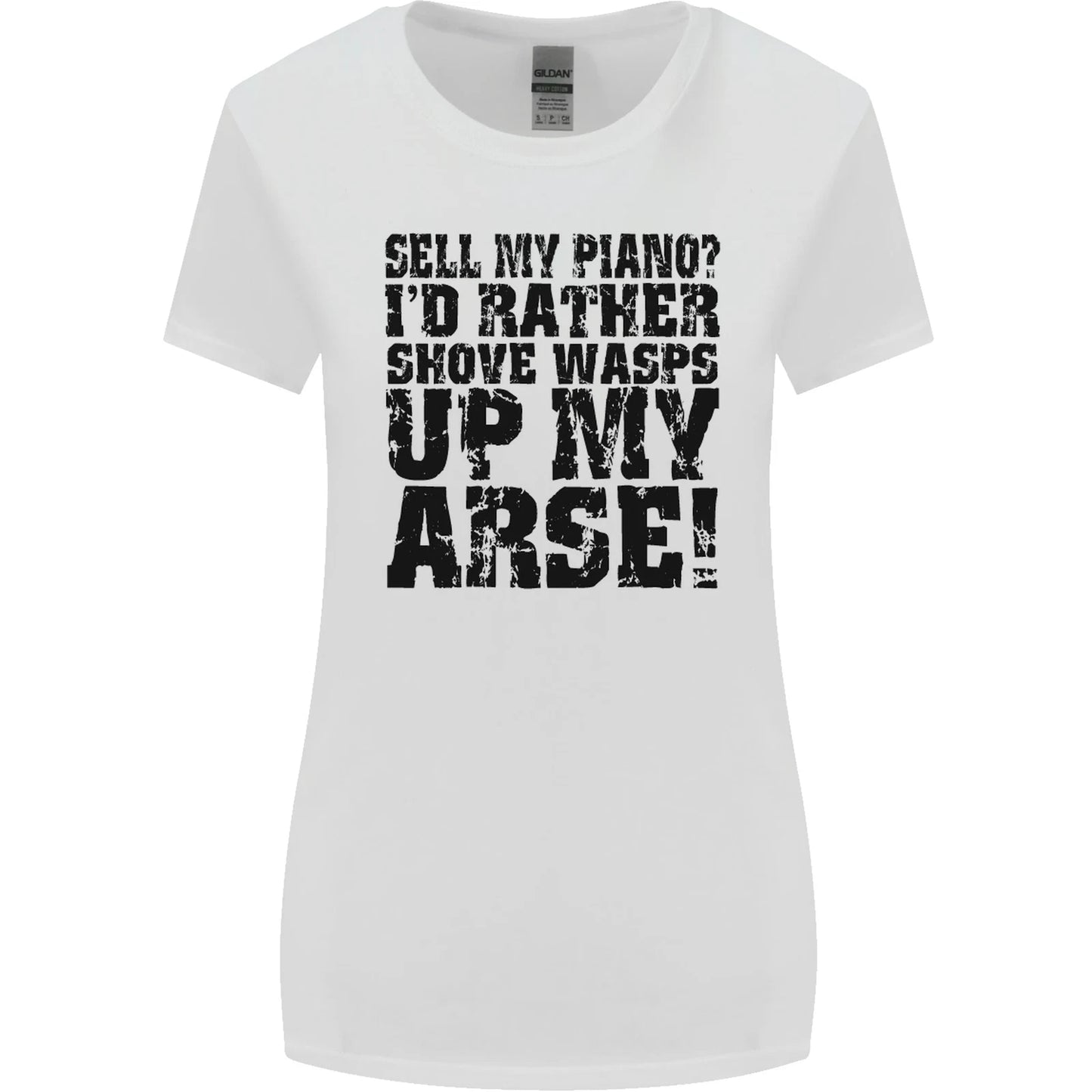 Sell My Piano Funny Pianist Player Music Womens Wider Cut Tshirt T-Shirt | Premium Graphic | Must-Have For Collectors