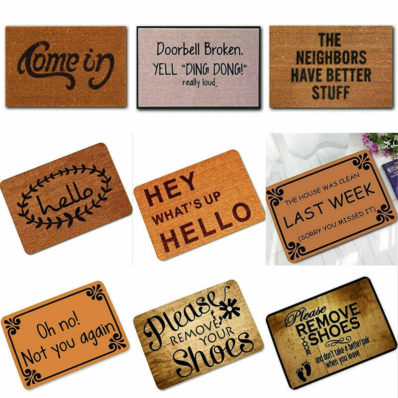 Welcome Home Outdoor Entrance Floor Rug Home Decor Non-slip Doormat Mat Letter