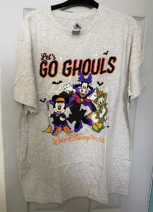 Disney Halloween 2025 Lets Go Ghouls Minnie Daisy Adult Shirt Large Large Lg New