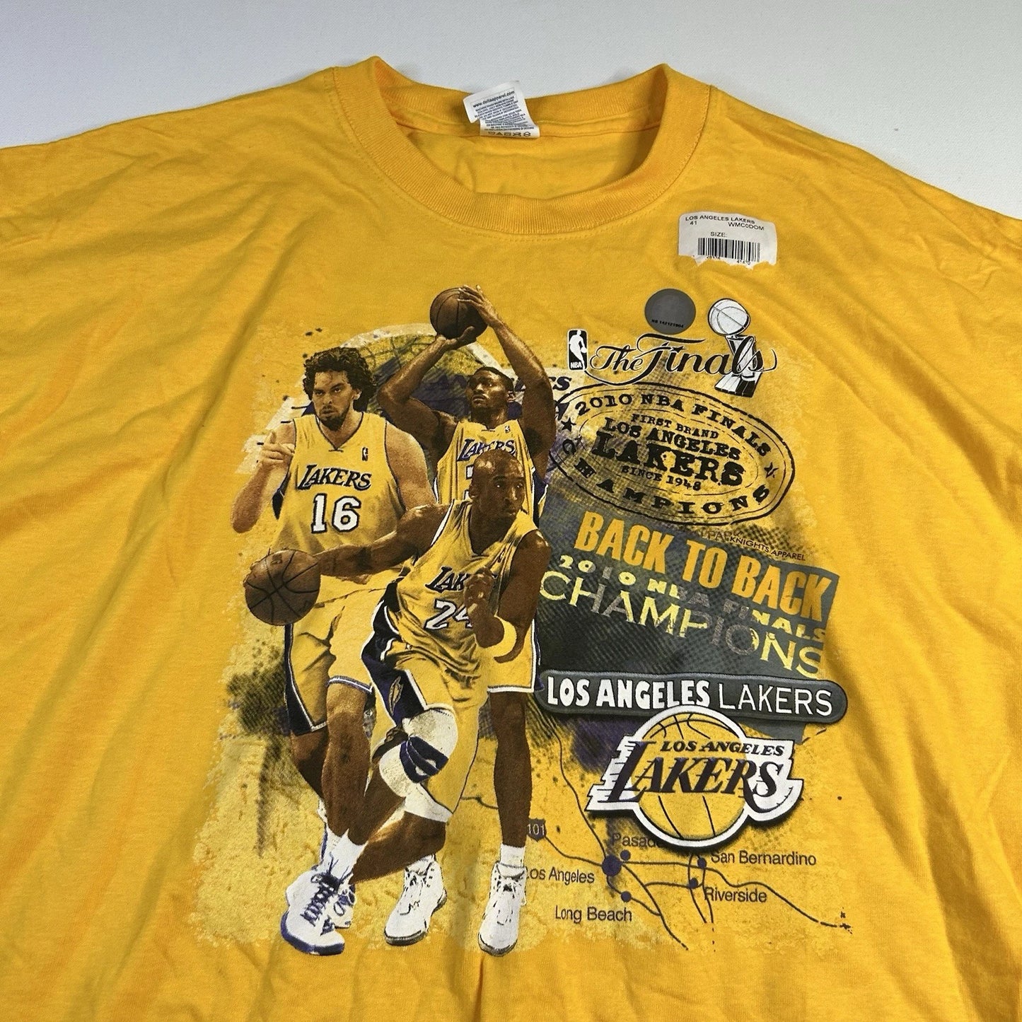 Los Angeles Lakers Shirt Mens Size Xl Black 2010 Nba Champions Kobe Gasol Nwt | Trendy Graphic Tee | Casual Unisex T-shirt