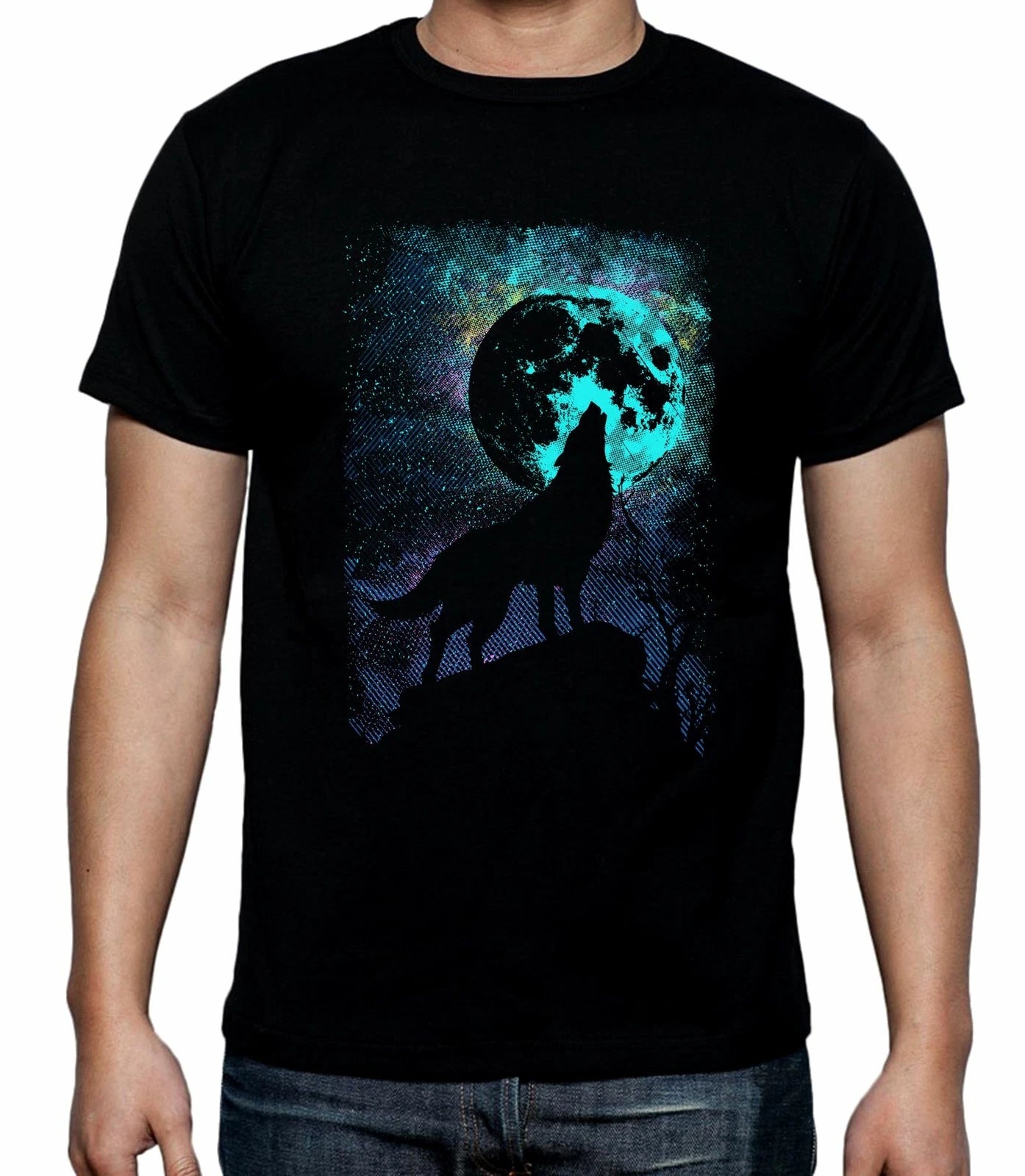 Wolf Howling At The Moon Men's T-shirt - Werewolf Wolves Halloween