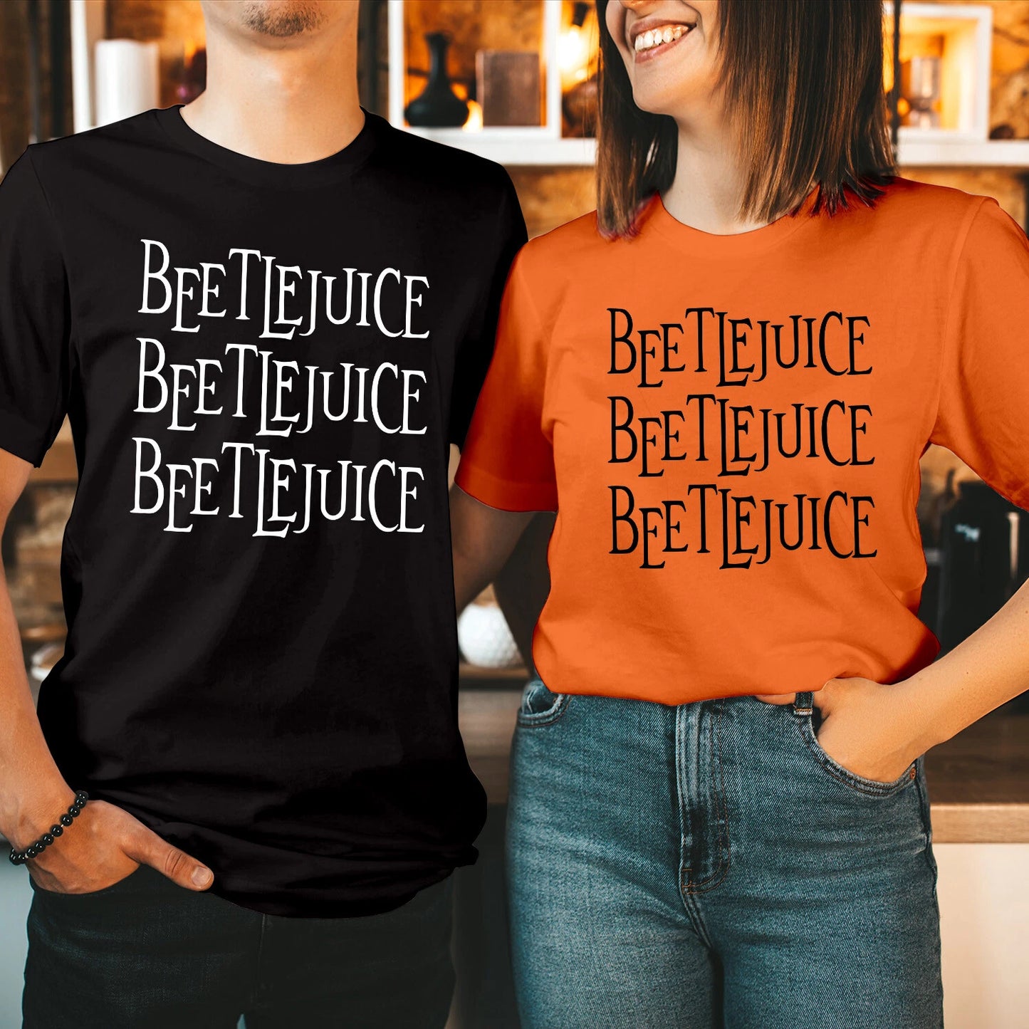Tshirt (1761) Beetlejuice Beetlejuice Beetlejuice Halloween T-shirt Gift Tops