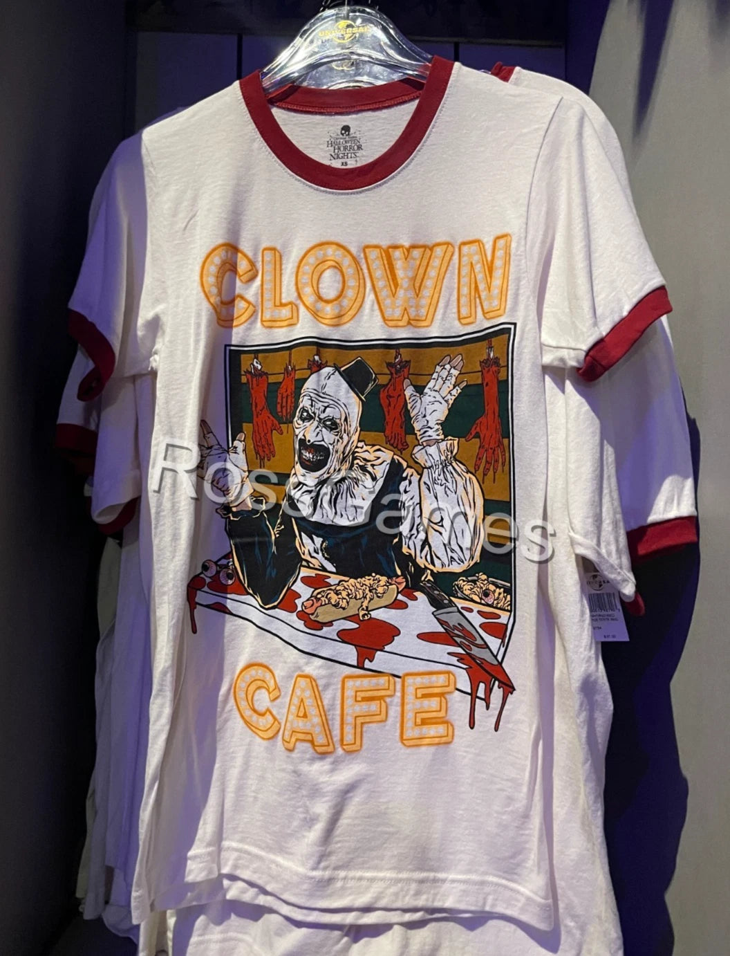 Universal Halloween Horror Nights Hhn Terrifier Art Clown Cafe White T-shirt S